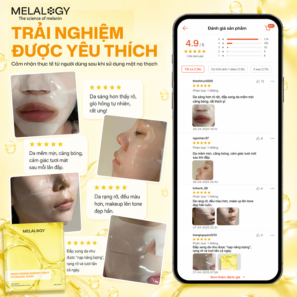 Mặt Nạ Thạch Brightening Energy Shot - Dưỡng sáng 7